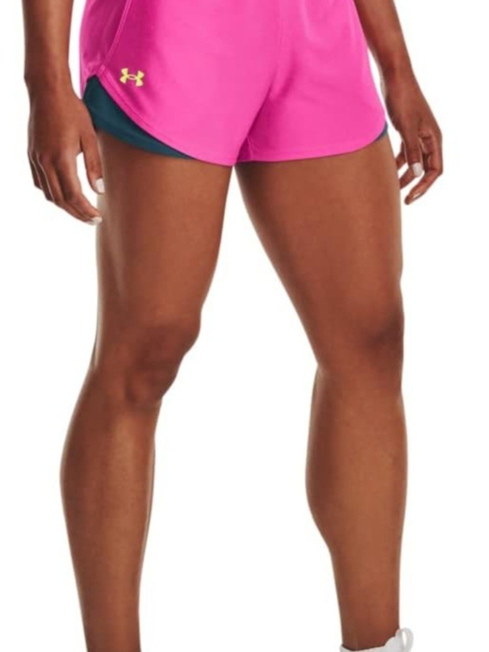 NWOT Under Armour Women's Hot Pink Athletic Shorts with Neon Logo